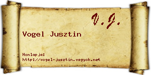 Vogel Jusztin névjegykártya